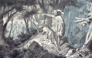 Tristán y Kadin Observan Secretamente a Isolda Montando de Wilhelm Camphausen